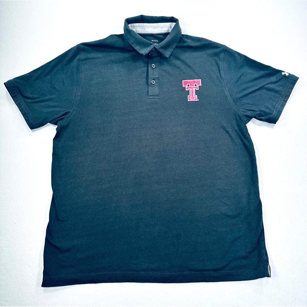 Under Armour Texas Tech Red Raiders HeatGear Polo Shirt Men Large Black